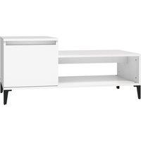 Berkfield Home Coffee Table White 100x50x45 cm Engineered Wood | Size: 100 x 50 x 45 cm