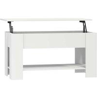 Berkfield Home Coffee Table White 101x49x52 cm Engineered Wood | Size: 101 x 49 x 52 cm
