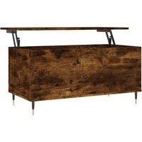 Berkfield Home Coffee Table Smoked Oak 90x44.5x45 cm Engineered Wood in Brown