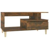 Berkfield Home Coffee Table Smoked Oak 90x49x45 cm Engineered Wood in Brown | Size: 90 x 49 x 45 cm