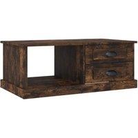 Berkfield Home Coffee Table Smoked Oak 90x50x35 cm Engineered Wood in Brown | Size: 90 x 50 x 35 cm