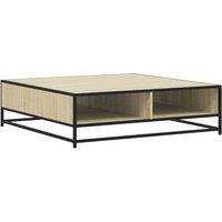 Berkfield Home Coffee Table Sonoma Oak 100x100x30 cm Engineered Wood & Metal in Brown | Size: 100 x 100 x 30 cm