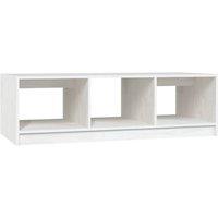 Berkfield Home Coffee Table White 110x50x34 cm Solid Pinewood | Size: 110 x 50 x 34 cm