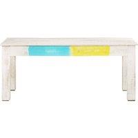 Berkfield Home Coffee Table White 110x60x45 cm Solid Mango Wood | Size: 110 x 60 x 45 cm