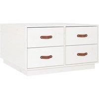 Berkfield Home Coffee Table White 80x80x45 cm Solid Wood Pine | Size: 80 x 80 x 45 cm