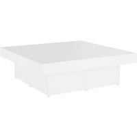 Berkfield Home Coffee Table White 90x90x28 cm Engineered Wood | Size: 90 x 90 x 28 cm