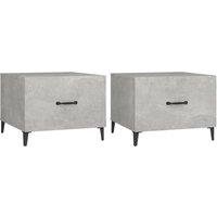 Berkfield Home Coffee Table with Metal Legs 2 pcs Concrete Grey 50x50x40 cm | Size: 50 x 50 x 40 cm