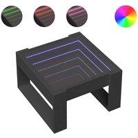 Berkfield Home Coffee Table with Infinity LED Black 50x53x30 cm | Size: 50 x 53 x 30 cm