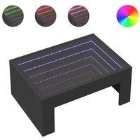 Berkfield Home Coffee Table with Infinity LED Black 70x50x30 cm | Size: 70 x 50 x 30 cm