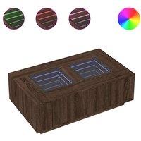 Berkfield Home Coffee Table with Infinity LED Brown Oak 116x69x40 cm | Size: 116 x 69 x 40 cm