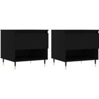 Berkfield Home Coffee Tables 2 pcs Black 50x46x50 cm Engineered Wood | Size: 50 x 46 x 50 cm
