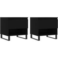 Berkfield Home Coffee Tables 2 pcs Black 50x46x50 cm Engineered Wood | Size: 50 x 46 x 50 cm