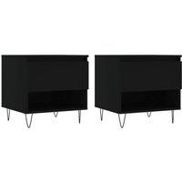 Berkfield Home Coffee Tables 2 pcs Black 50x46x50 cm Engineered Wood | Size: 50 x 46 x 50 cm