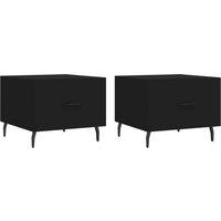 Berkfield Home Coffee Tables 2 pcs Black 50x50x40 cm Engineered Wood | Size: 50 x 50 x 40 cm