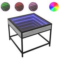 Berkfield Home Coffee Table with Infinity LED Grey Sonoma 50x50x41 cm | Size: 50 x 50 x 41 cm
