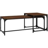 Berkfield Home Coffee Tables 2 pcs Brown Oak Engineered Wood