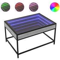 Berkfield Home Coffee Table with Infinity LED Grey Sonoma 70x50x41 cm | Size: 70 x 50 x 41 cm