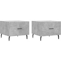 Berkfield Home Coffee Tables 2 pcs Concrete Grey 50x50x40 cm Engineered Wood | Size: 50 x 50 x 40 cm