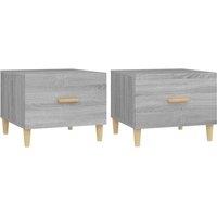 Berkfield Home Coffee Tables 2 pcs Grey Sonoma 50x50x40 cm Engineered Wood | Size: 50 x 50 x 40 cm