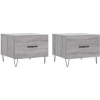 Berkfield Home Coffee Tables 2 pcs Grey Sonoma 50x50x40 cm Engineered Wood | Size: 50 x 50 x 40 cm