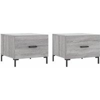 Berkfield Home Coffee Tables 2 pcs Grey Sonoma 50x50x40 cm Engineered Wood | Size: 50 x 50 x 40 cm