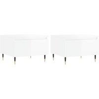 Berkfield Home Coffee Tables 2 pcs High Gloss White 50x46x35 cm Engineered Wood | Size: 50 x 46 x 35 cm