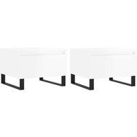Berkfield Home Coffee Tables 2 pcs High Gloss White 50x46x35 cm Engineered Wood | Size: 50 x 46 x 35 cm