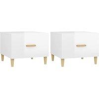 Berkfield Home Coffee Tables 2 pcs High Gloss White 50x50x40 cm Engineered Wood | Size: 50 x 50 x 40 cm