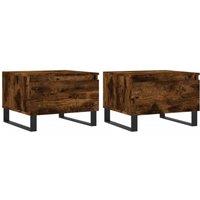 Berkfield Home Coffee Tables 2 pcs Smoked Oak 50x46x35 cm Engineered Wood in Brown | Size: 50 x 46 x 35 cm