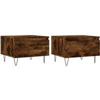 Berkfield Home Coffee Tables 2 pcs Smoked Oak 50x46x35 cm Engineered Wood in Brown | Size: 50 x 46 x 35 cm