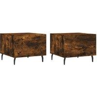 Berkfield Home Coffee Tables 2 pcs Smoked Oak 50x50x40 cm Engineered Wood in Brown | Size: 50 x 50 x 40 cm