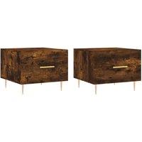 Berkfield Home Coffee Tables 2 pcs Smoked Oak 50x50x40 cm Engineered Wood in Brown | Size: 50 x 50 x 40 cm