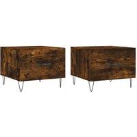 Berkfield Home Coffee Tables 2 pcs Smoked Oak 50x50x40 cm Engineered Wood in Brown | Size: 50 x 50 x 40 cm