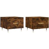Berkfield Home Coffee Tables 2 pcs Smoked Oak 50x50x40 cm Engineered Wood in Brown | Size: 50 x 50 x 40 cm