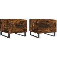 Berkfield Home Coffee Tables 2 pcs Smoked Oak 50x50x40 cm Engineered Wood in Brown | Size: 50 x 50 x 40 cm