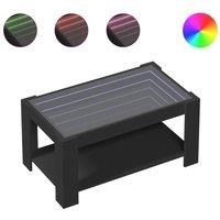 Berkfield Home Coffee Table with LED Black 93x53x45 cm Engineered Wood | Size: 93 x 53 x 45 cm