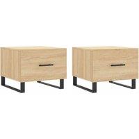 Berkfield Home Coffee Tables 2 pcs Sonoma Oak 50x50x40 cm Engineered Wood in Brown | Size: 50 x 50 x 40 cm