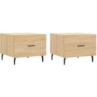Berkfield Home Coffee Tables 2 pcs Sonoma Oak 50x50x40 cm Engineered Wood in Brown | Size: 50 x 50 x 40 cm