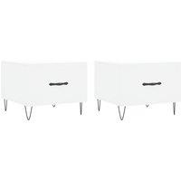 Berkfield Home Coffee Tables 2 pcs White 50x50x40 cm Engineered Wood | Size: 50 x 50 x 40 cm