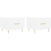 Berkfield Home Coffee Tables 2 pcs White 50x50x40 cm Engineered Wood | Size: 50 x 50 x 40 cm