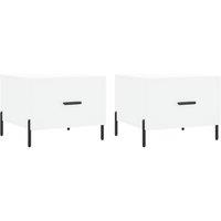Berkfield Home Coffee Tables 2 pcs White 50x50x40 cm Engineered Wood | Size: 50 x 50 x 40 cm
