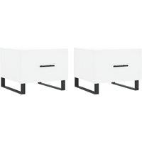 Berkfield Home Coffee Tables 2 pcs White 50x50x40 cm Engineered Wood | Size: 50 x 50 x 40 cm