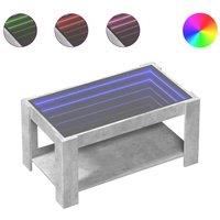 Berkfield Home Coffee Table with LED Concrete Grey 93x53x45 cm Engineered Wood | Size: 93 x 53 x 45 cm