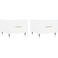 Berkfield Home Coffee Tables 2 pcs White 50x50x40 cm Engineered Wood | Size: 50 x 50 x 40 cm