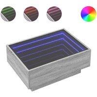 Berkfield Home Coffee Table with LED Grey Sonoma 70x50x30 cm Engineered Wood | Size: 70 x 50 x 30 cm
