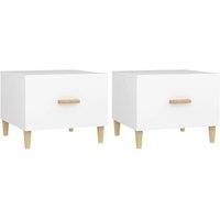 Berkfield Home Coffee Tables 2 pcs White 50x50x40 cm Engineered Wood | Size: 50 x 50 x 40 cm