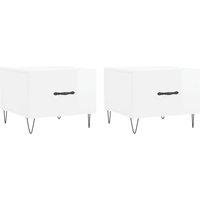 Berkfield Home Coffee Tables 2pcs High Gloss White 50x50x40 cm Engineered Wood | Size: 50 x 50 x 40 cm