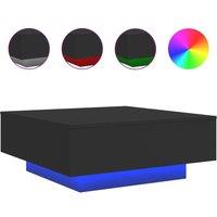 Berkfield Home Coffee Table with LED Lights Black 80x80x31 cm | Size: 80 x 80 x 31 cm