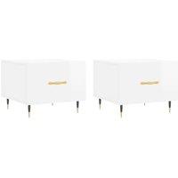 Berkfield Home Coffee Tables 2pcs High Gloss White 50x50x40 cm Engineered Wood | Size: 50 x 50 x 40 cm