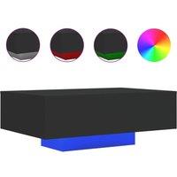 Berkfield Home Coffee Table with LED Lights Black 85x55x31 cm | Size: 85 x 55 x 31 cm